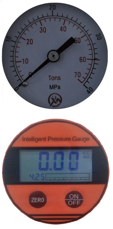 新诺仪器双平板热压机300℃指针压力表